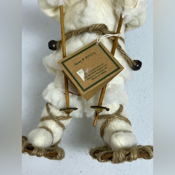 TJ Santas by Tina Mitchell 8" Santa Fuzzy White Rustic Snowshoe Ornament 905376 - Picture 8 of 8